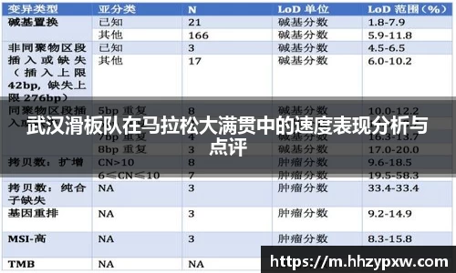 武汉滑板队在马拉松大满贯中的速度表现分析与点评